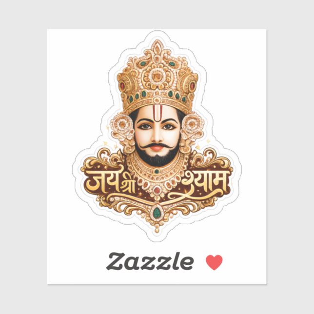 Jai Shri Khatu Shyam Ji Devotionalkunst Aufkleber (Blatt)