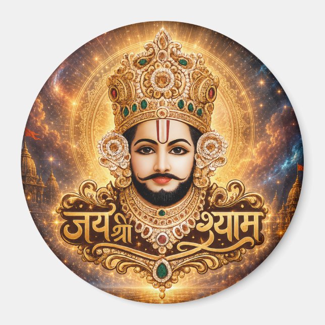 Jai Shri Khatu Shyam Ji Devotionalkunst Magnet (Vorne)