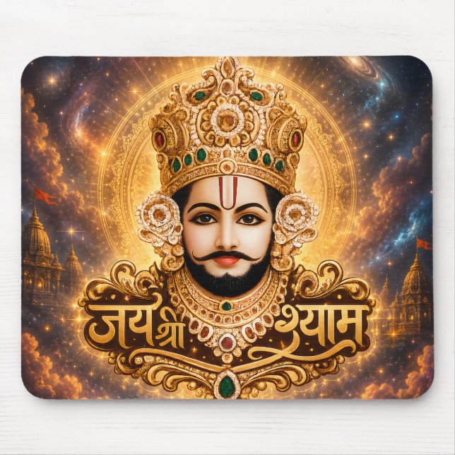 Jai Shri Khatu Shyam Ji Devotionalkunst Mousepad (Vorne)