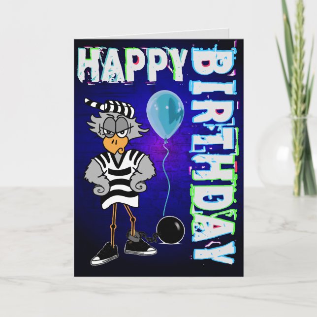Jail Bird Birthday Card Karte (Vorderseite)