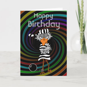 Jail Bird Birthday Card Karte