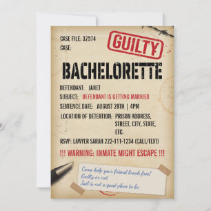 Jail Escape Room Bachelorette Einladung
