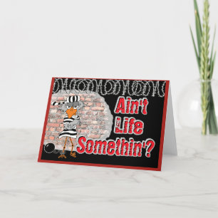 Jailbird-Grußkarte Karte