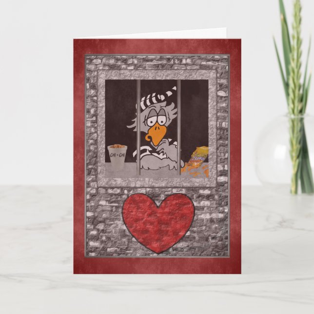 Jailbird Valentine's Day Card Feiertagskarte (Vorderseite)