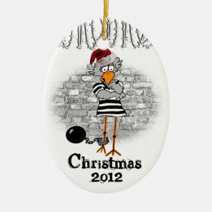 Jailbird-Weihnachtsbaumverzierung Keramik Ornament