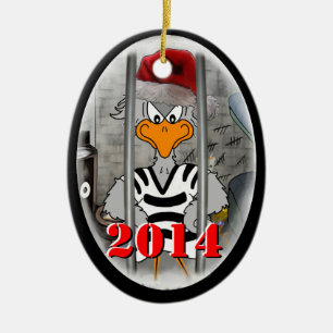 Jailbird-Weihnachtsverzierung 2014 Keramikornament