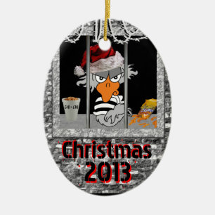 Jailbird-Weihnachtsverzierung Keramik Ornament