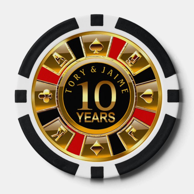 Jaime-1 Vegas Casino Chip Red & Black (Vorderseite)