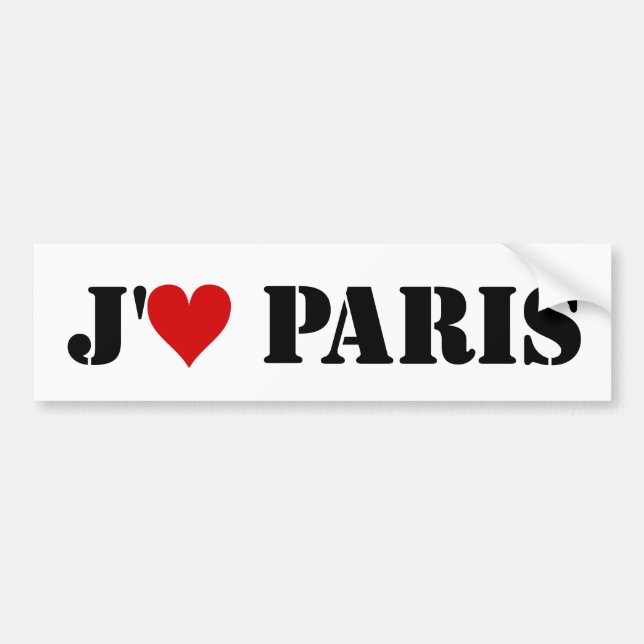 "J'aime Paris " Autoaufkleber (Vorne)