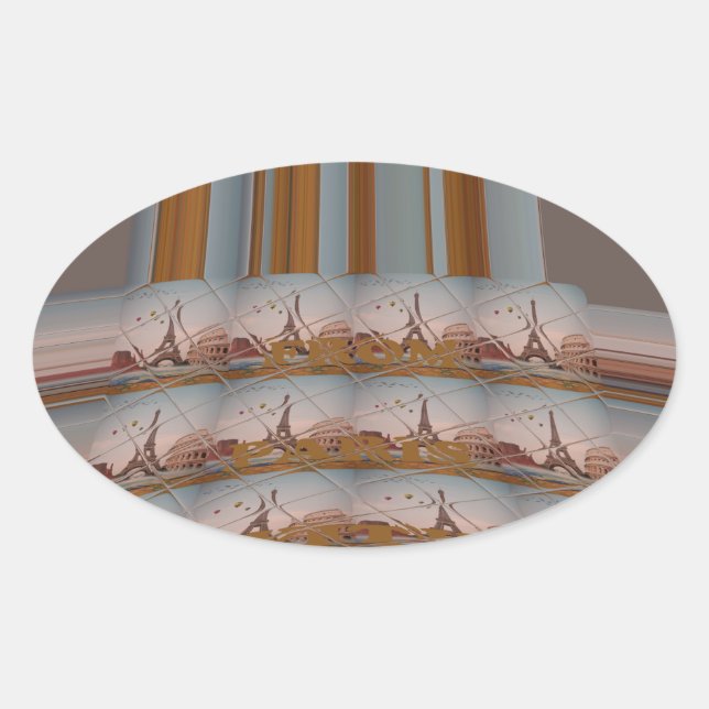 J'aime Paris ( I Liebe Paris ) Ovaler Aufkleber (Vorderseite)