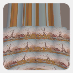 J'aime Paris ( I Liebe Paris ) Quadratischer Aufkleber