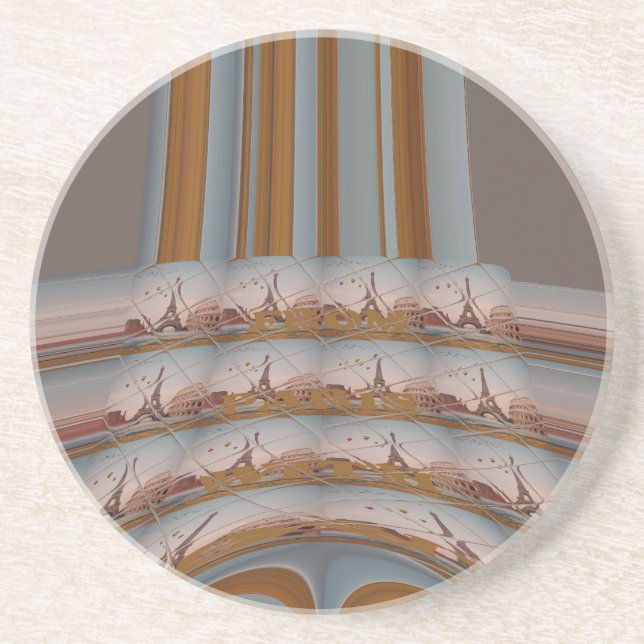 J'aime Paris ( I Liebe Paris ) Sandstein Untersetzer (Vorne)