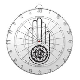 Jain Symbol von Ahimsa (Hand der Nicht-Gewalt) Dartscheibe