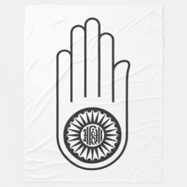 Jain Symbol von Ahimsa (Hand der Nicht-Gewalt) Fleecedecke