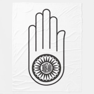 Jain Symbol von Ahimsa (Hand der Nicht-Gewalt) Fleecedecke