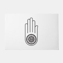 Jain Symbol von Ahimsa (Hand der Nicht-Gewalt)
