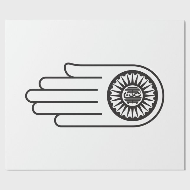 Jain Symbol von Ahimsa (Hand der Nicht-Gewalt) Geschenkpapier (Flach)