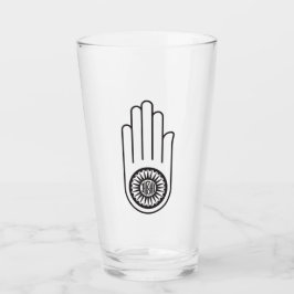 Jain Symbol von Ahimsa (Hand der Nicht-Gewalt) Glas