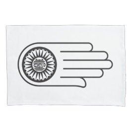 Jain Symbol von Ahimsa (Hand der Nicht-Gewalt) Kissenbezug