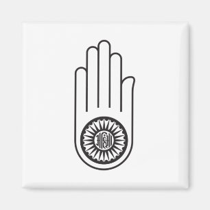 Jain Symbol von Ahimsa (Hand der Nicht-Gewalt) Magnet