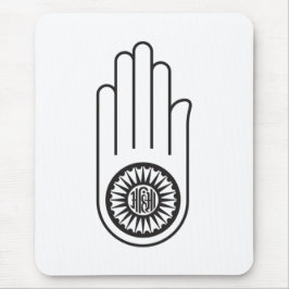 Jain Symbol von Ahimsa (Hand der Nicht-Gewalt) Mousepad