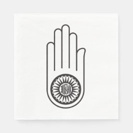 Jain Symbol von Ahimsa (Hand der Nicht-Gewalt) Serviette