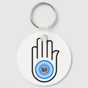 Jainismus Symbol Hand und Rad Reading Ahimsa Schlüsselanhänger