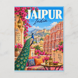 Jaipur India Colorful Travel Postkarte