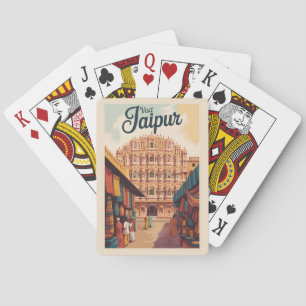 Jaipur India Hawa Mahal Illustration Travel Art Spielkarten