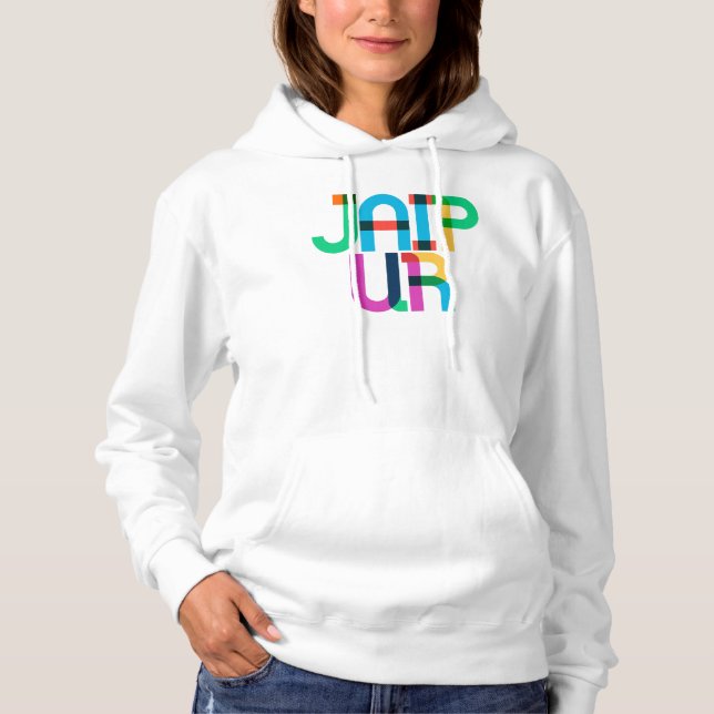 Jaipur India Pop Art Letters Hoodie (Vorderseite)