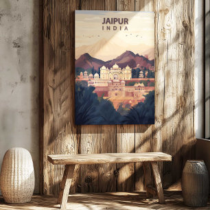 Jaipur Indien Leinwanddruck Reiseplakat Wandkunst