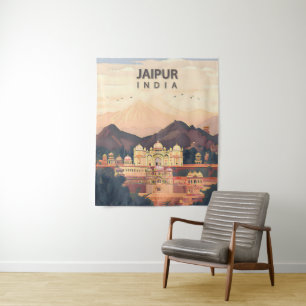 Jaipur – Indiens königliche rosa Stadt Wandteppich