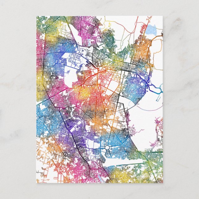 Jaipur Rajasthan City Map Postkarte (Vorderseite)