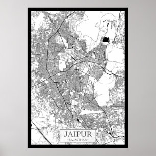 Jaipur Rajasthan Karte Poster