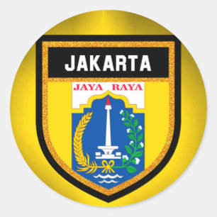 Jakarta Flag Runder Aufkleber
