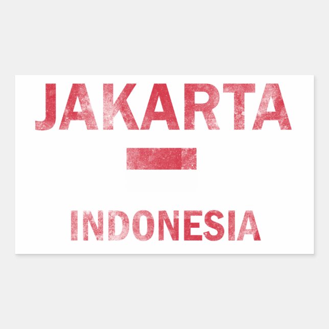 Jakarta Indonesia Designs Rechteckiger Aufkleber (Vorderseite)