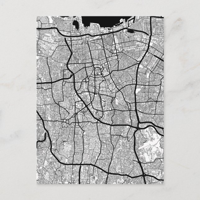 Jakarta Indonesia Map Postkarte (Vorderseite)