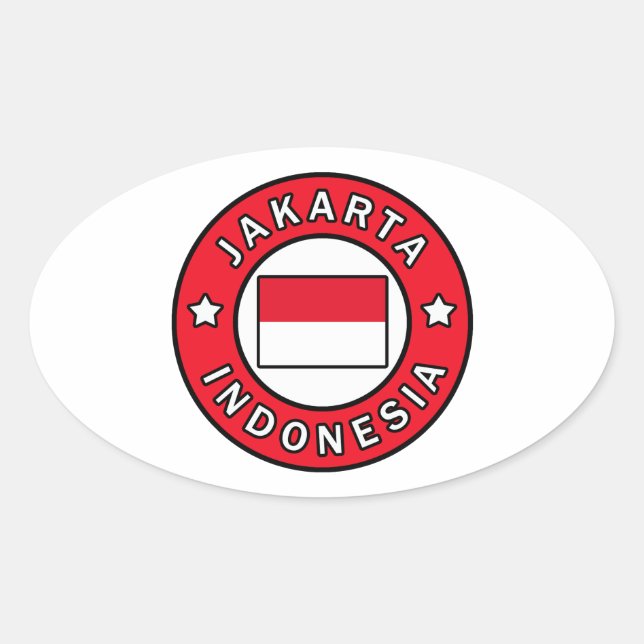 Jakarta Indonesia Ovaler Aufkleber (Vorderseite)