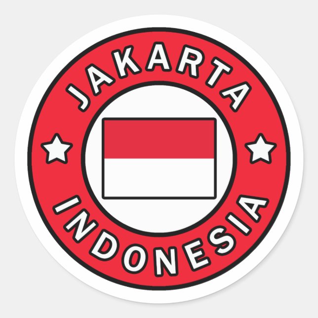 Jakarta Indonesia Runder Aufkleber (Vorderseite)