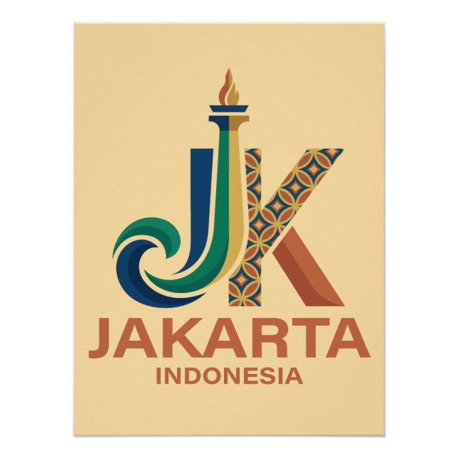 Jakarta Indonesia Southeast Asia Poster (Vorderseite)