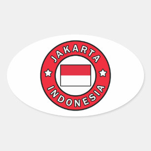 Jakarta Indonesien Ovaler Aufkleber