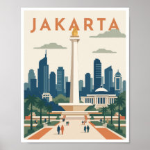 Jakarta Indonesien Reiseplakat