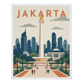 Jakarta Indonesien Reiseplakat Poster