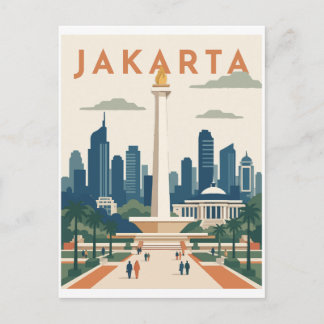 Jakarta Indonesien Reiseplakat Postkarte
