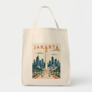 Jakarta Indonesien Reiseplakat Tragetasche