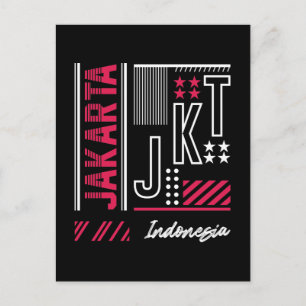 Jakarta Indonesien Urban Typography Grafikdesign Postkarte