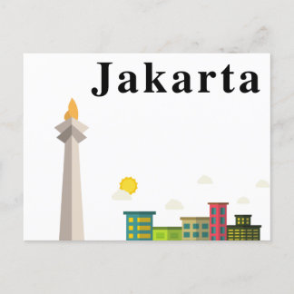 Jakarta Indonesien Vintage Postkarte