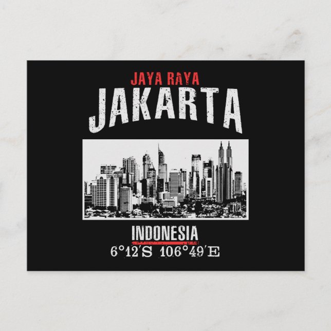 Jakarta Postkarte (Vorderseite)
