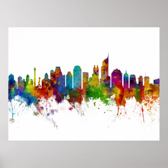 Jakarta Skyline Indonesia Poster (Vorne)