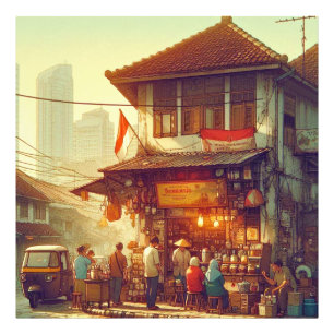 Jakarta Street Coffee Shop Fotodruck